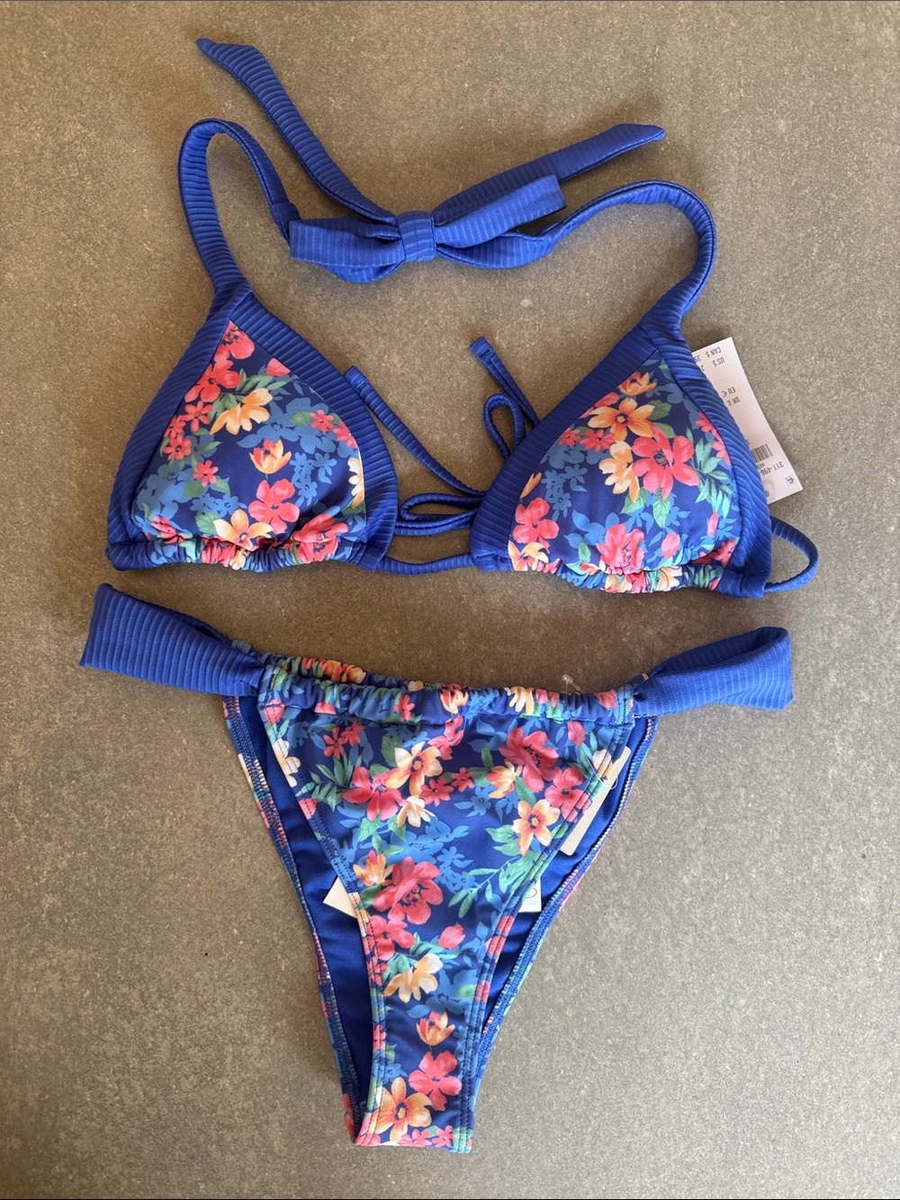Hollister Royal Blue Floral-Trim Bikini 👙